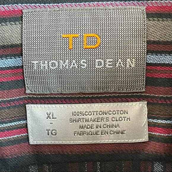 Thomas Dean Striped Button Down XL NWT - Picture 5 of 7